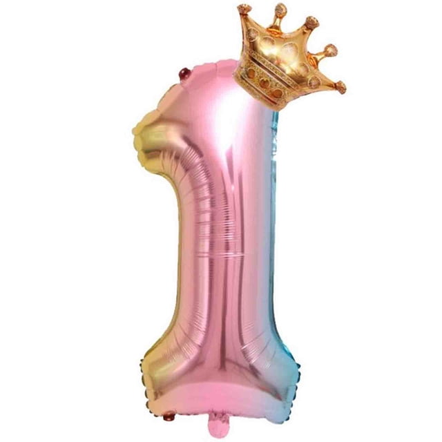 Birdeem Crown Number Foil Balloons Number Ballon Happy Birthday Party Decoration 32 Inch