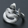 thumbnail image 5 of Necvior Snake Ring with Tail Copper Rattlesnake Shaped Finger Ring Jewelry Handmade, 5 of 20