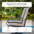 thumbnail image 4 of MF Studio 9-Piece Outdoor Patio Dining Set, Extendable Outdoor Patio Table and Swivel High-Back Textilene Chairs, Black & Brown-Gray, 4 of 12