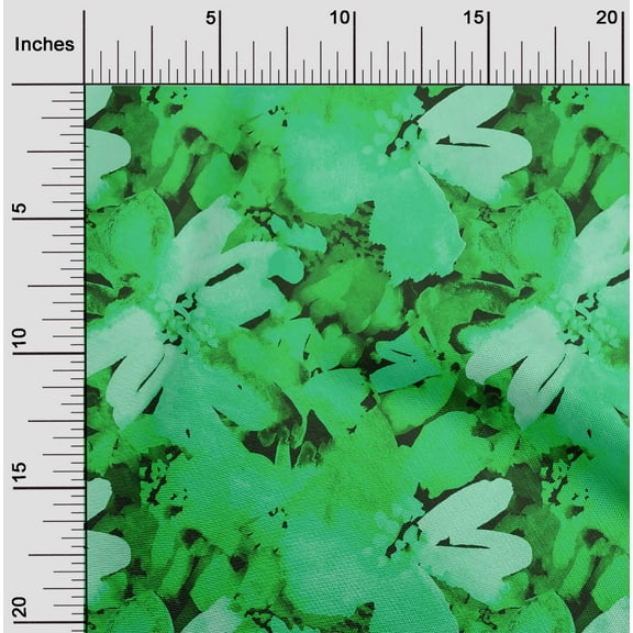 oneOone Polyester Spandex Green Fabric Florals Fabric For Sewing Printed Craft Fabric By The Yard 56 Inch Wide-BCA
