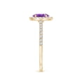 thumbnail image 3 of ANGARA Natural 0.7 Ct. Amethyst with Diamond Halo Ring in 14K Yellow Gold for Women (Ring Size: 12), 3 of 9