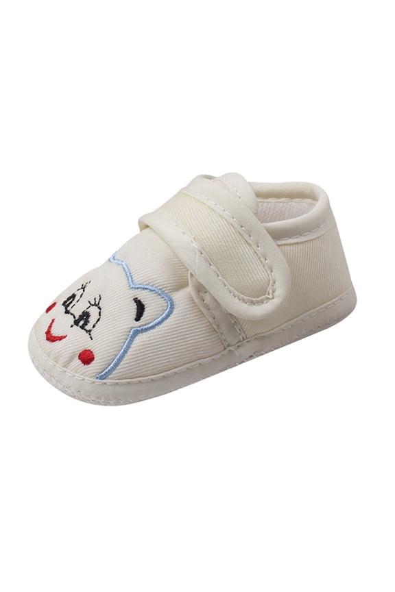 Toddler Shoes Clearance Baby Girl Boy Soft Shoes Sole Cartoon Anti-Slip Shoes Toddler Shoes Beige 6-12 Month