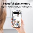 thumbnail image 2 of Case for Google Pixel 9 Pro XL, Tempered Glass Back +TPU Frame, Floral Pattern Diamond Ring Stand Ultra Slim Lightweight Anti-Scratch Back Case Drop Protective Support Magnetic Car Mount - Black, 2 of 8
