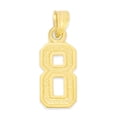 thumbnail image 1 of 10k Solid Gold Number Eight Necklace with 20" Rolo Chain, #8 Gold Charm Pendant Jewelry for Athletes, Sports Gifts for Him and Her, 1 of 5