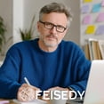 thumbnail image 2 of FEISEDY 6 Pack Classic Reading Glasses for Woman men Traditional Lightweight Black Frame Rectangular Readers B0297, 2 of 7