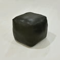 thumbnail image 4 of Square Shaped Goat Leather Handmade Eco-Friendly Green Pouf - Square Shape Pouf, 18" x 18" x 18", Plain Solid Pouf, Goat Leather Pouf, Recycled Cotton Fill Stuffed Pouf, Leather Seating Pouf, 4 of 5