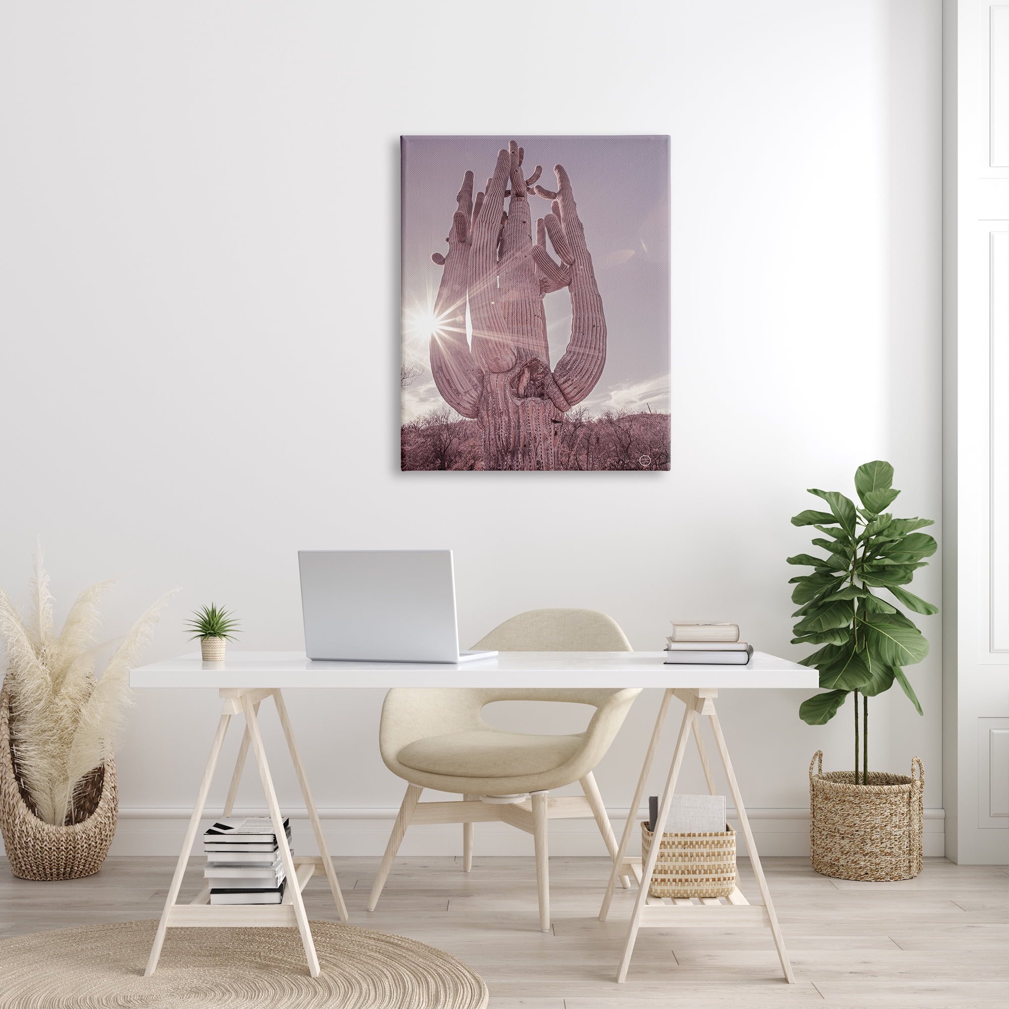 Stupell Industries Desert Sun Cactus Landscape Solar Flare Photography, 30 x 40, Design by Nathan Larson
