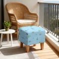 thumbnail image 4 of SCRAWLGOD Easter Egg Spot Engineering Vehicle Pattern Blue Ottoman Slipcover, Breathable Footrest Sofa Protection Washable Covers for Footstool with Stretch Bottom for Pets, 4 of 7