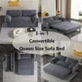 thumbnail image 5 of Tabaray 66" Sofa Bed Queen Size, Pull Out Couch Bed, 3-in-1 Convertible Sleeper Sofa with Side Pocket, Modern Velvet Futon Couch for Living Room, Small Space, Apartment, Bedroom, Dark Grey, 5 of 9