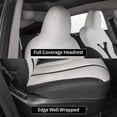 thumbnail image 3 of EKR Custom Fit Model Y Car Seat Covers for Tesla Model Y 2020 2021 2022 2023 2024 2025 - Full Set Leather 5-Seater Saver (Black/White), 3 of 8