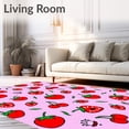 thumbnail image 2 of ODIKA 4x6 Machine Washable Non-Slip Area Rug, Juicy Fruit Wonderland Bath Whimsical Shower High Traffic Rug with Pad, Pink, 729448, 2 of 8