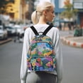 thumbnail image 7 of FORMRS Mini Backpack Purse for Women Quilted Travel Daypack Casual Shoulder Bag, Art Plants, 7 of 7