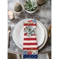 thumbnail image 2 of 4th of July Cloth Napkins Set of 4 Reusable Dinner Napkins, Independence Day Red Blue Poppy Flower Stripe Cocktail Napkin Washable Table Napkins for Wedding/Holiday Party/Baby Shower 20"x20", 2 of 7
