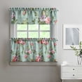 thumbnail image 2 of Pioneer Kitchen Curtains and Valance Set 24 Inch Tier Vintage Rose Print Curtains Small Drapes for Cafe Living Room Bathroom Farmhouse 3 Pieces Set Rod Pocket, 2 of 6