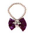 thumbnail image 1 of Collar para gato y perro Fernando ajustable elegante con dije de lazo violeta, 1 of 8