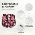 thumbnail image 4 of Susaid Rose Flowers Print Women's High Waisted Running Shorts Quick Dry Athletic Gym Track Workout Shorts Zip Pocket-XX-Large, 4 of 7