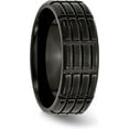 thumbnail image 5 of Chisel Titanium Brushed Black IP-plated 8.2mm Grooved Band - Ring Size 8.0, 5 of 8