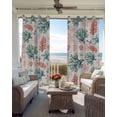thumbnail image 4 of Sage Green Red Coral Blackout Curtains 54 Inches Long for Bedroom, Coastal Nautical Summer Beach Thermal Insulated Room Darkening Black Out Window Curtain Panels Grommet Drapes for Living Room, 4 of 8