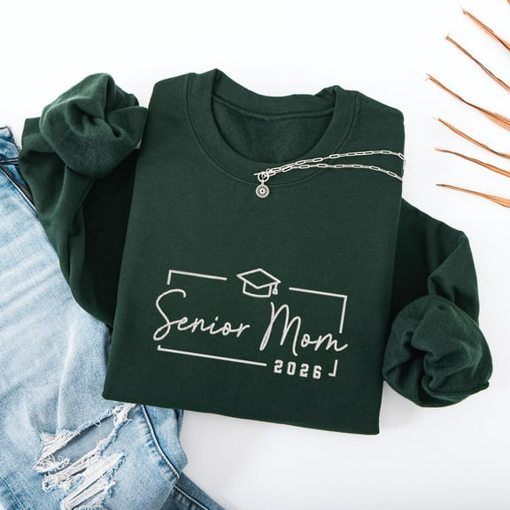 Embroidered Senior Mom 2026 Shirt, Class of 2026 Shirt, Senior Sweatshirt, Graduate Tee, College Senior Shirt, High School Senior Shirt