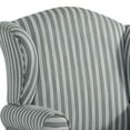 thumbnail image 3 of DREAMSIDEA Vintage Striped Accent Armchair, Comfy High Back Wing Chair Corner Chair Reading Chair for Living Room Bedroom Guest Room,Gray and White, 3 of 6