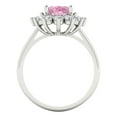 thumbnail image 4 of Halo Engagement Ring for Women - 2.72ct Simulated Pink Diamond in 14K White Gold Promise Ring, 4 of 6