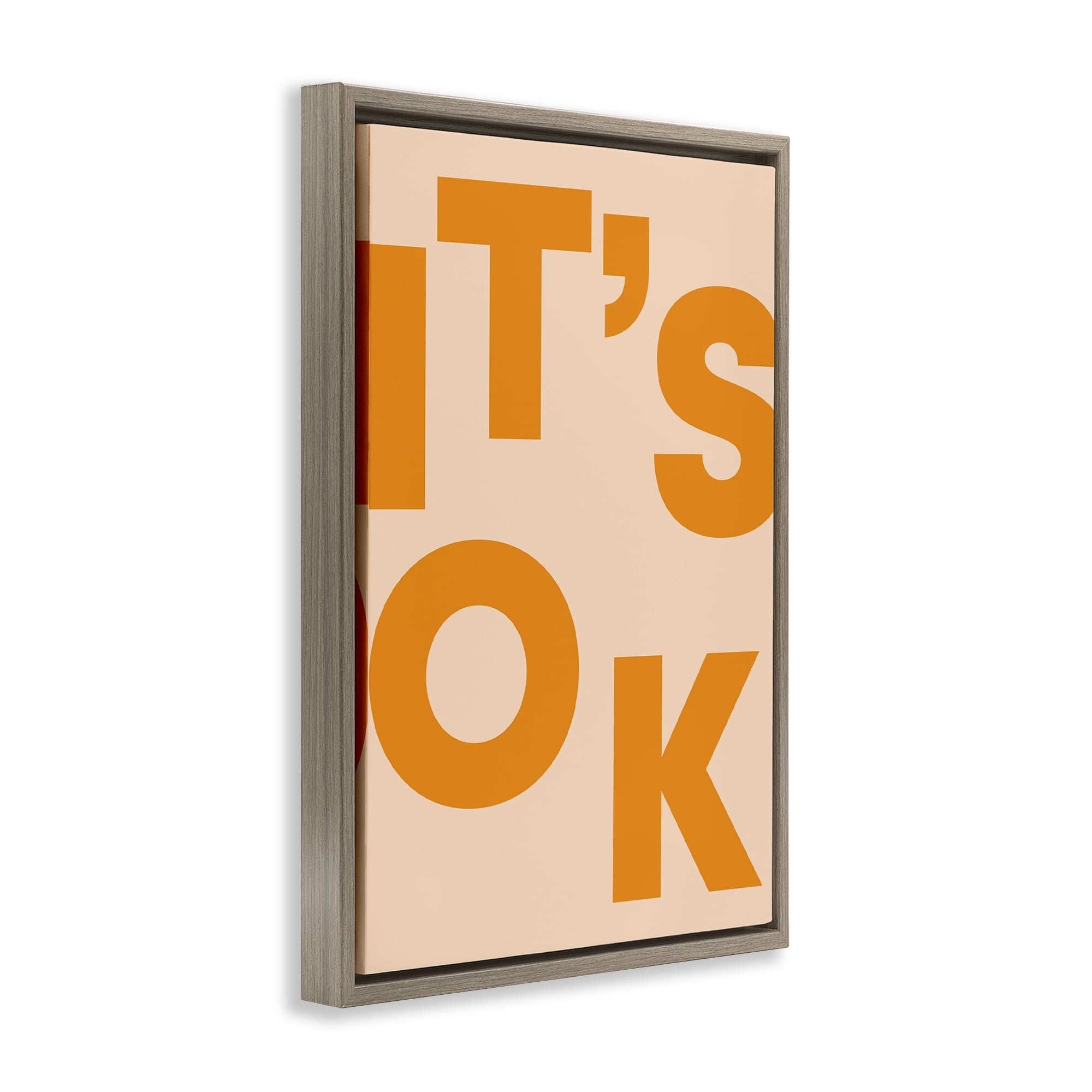 Stupell Industries It's OK Typography Typography Painting Brown Floater Framed Art Print Wall Art, 17 x 25