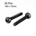 thumbnail image 2 of Uxcell M2 x 10mm Full Thread Hex Socket Cap Head Screws Bolts (25-pack), 2 of 4