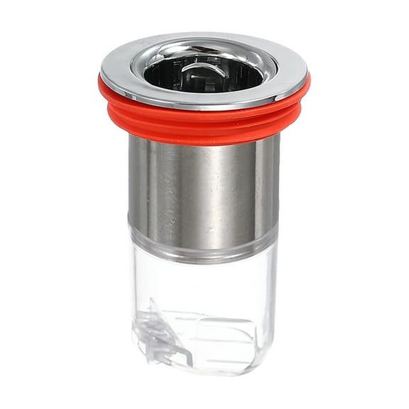 Uxcell 3" Odor Proof Floor Drain, Floor Drain Cover Shower Plug Drain Backflow Preventer Suitable for Pipes Tubes Bathroom Kitchen, Red Silver/Transparent