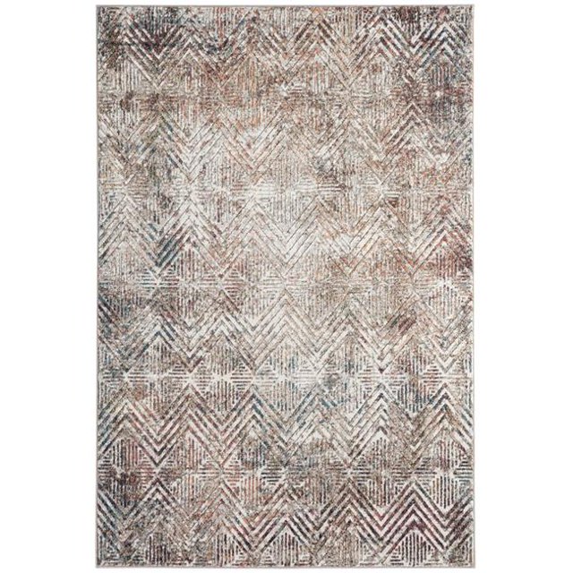 Amer Rug XAV70572 5 ft. x 7 ft. 2 in. Xavier Transitional Power-Loomed Rug, Orange & Red