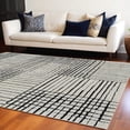 thumbnail image 5 of 7' X 10' Cream and Black Abstract Distressed Area Rug, 5 of 11