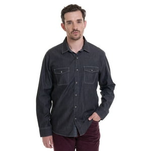 Truval - Camisa Denim Básica Gris Oscuro Talla L