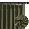 thumbnail image 2 of Topfinel Light Filtering Curtains Natural Pinch Pleated Drapes Back Tab Pinch Pleat Hooks Rings Window Treatments for Living Room Bedroom, Green, 40x108 inch, 2 Panels, 2 of 11
