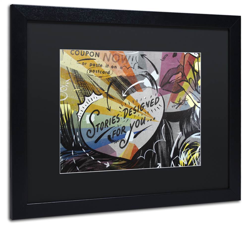 Trademark Fine Art "Coupon Stories" Canvas Art by Dan Monteavaro Black Matte, Black Frame