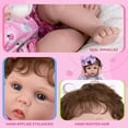 thumbnail image 4 of Reborn Baby Doll Aori, niña recién nacida realista de 22 pulgadas con ropa, 4 of 7