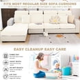 thumbnail image 4 of 2023 New Universal Sofa Cover, Stretch Couch Cushion Slipcovers Replacement, Anti-Slip L Shape Sofa Covers, Chaise Lounge Sofa Slipcover (Weave Ivory White,M Size Back Cover), 4 of 7