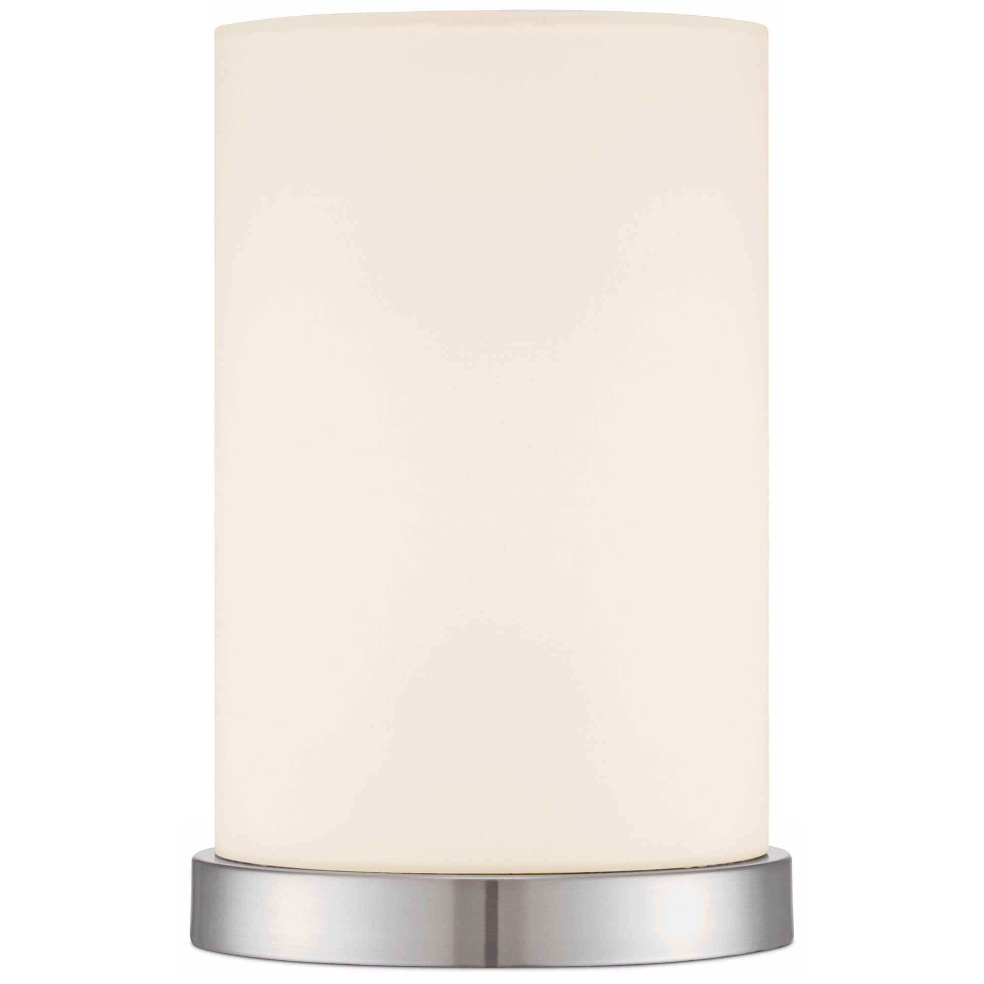 360 Lighting Modern Desk Table Lamp 10 1/2" High Silver Metal White Fabric Cylinder Shade for Bedroom Bedside Office