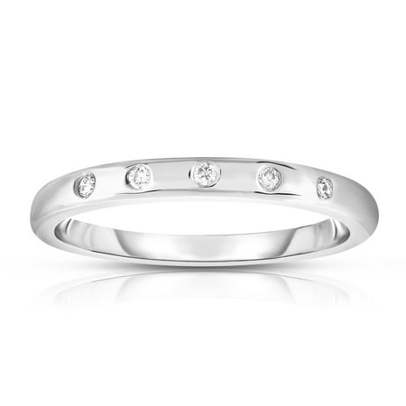 14K White Gold (0.06 Ct, G-H Color, SI2 Clarity) Stackable Ring