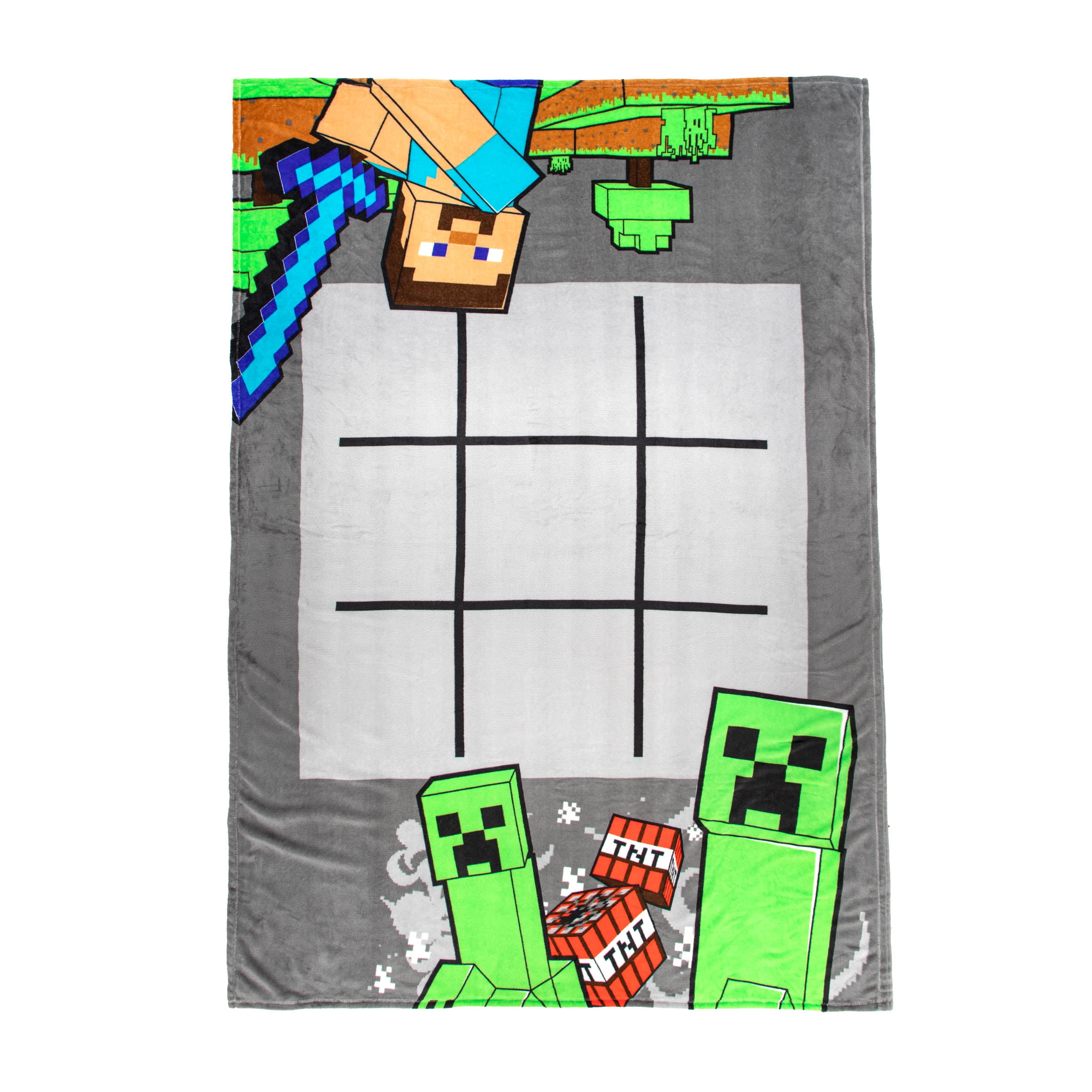 Minecraft Tic Tac Toe Game Blanket, 100 Microfiber