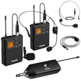 thumbnail image 1 of Sistema de micrófono inalámbrico TONOR UHF con auriculares duales/Lavalier, 1 of 9