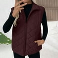 thumbnail image 2 of XuJwPNcy Women's Winter Quilted Vest Long Sleeve Full Zip Puffer Jacket Winter Warm Coats with Pockets Padded Vests Outerwear（Purple,X-Large), 2 of 7