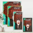 thumbnail image 4 of Designart 'Portrait Of A Young Lady With Red Flowers' Modern Framed Canvas Wall Art Print, 4 of 5