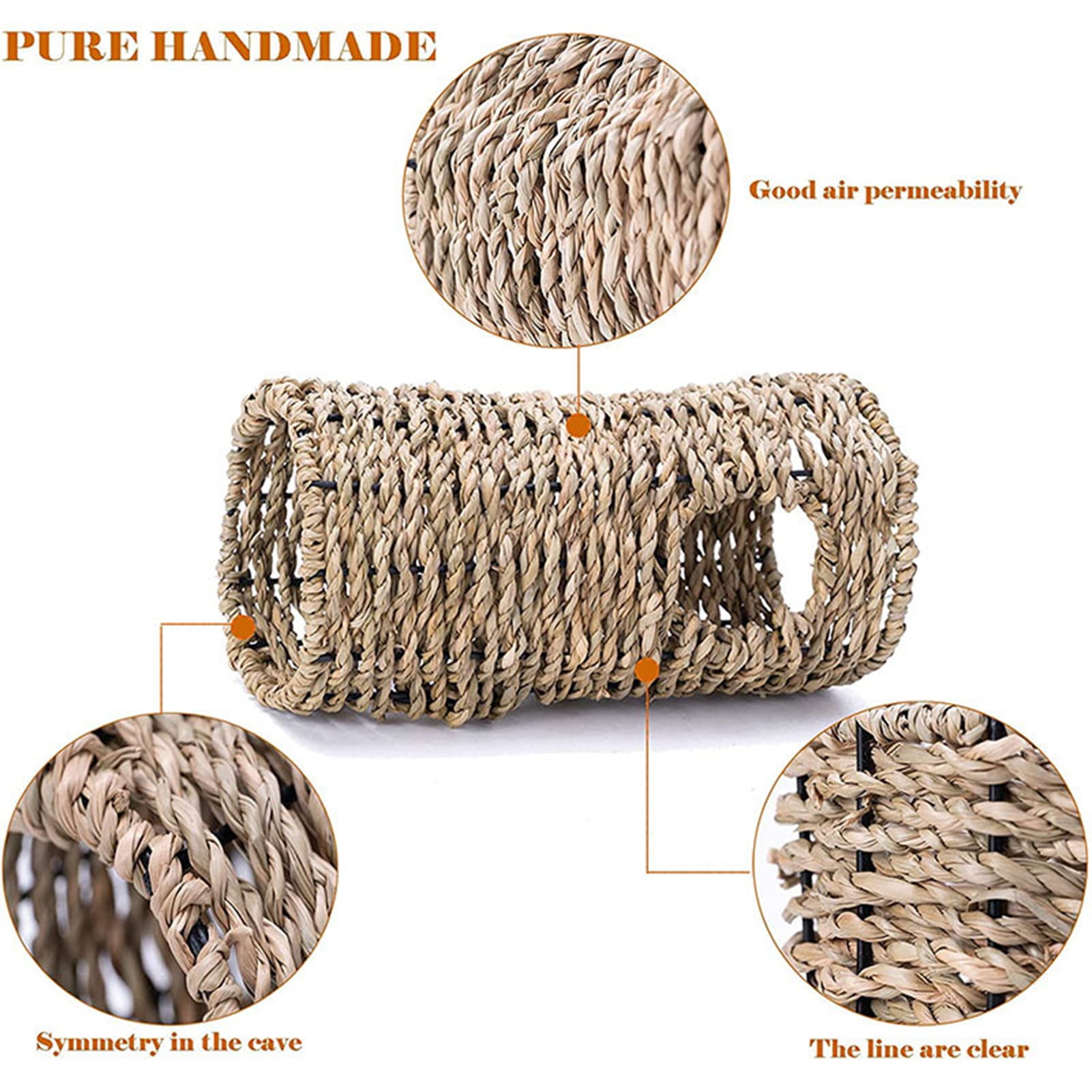DOPI 7Pcs/Set Molar Toy Safe Eye-catching Wood Hamster Rattan Ball Toy Set for Small Animals