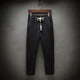 thumbnail image 4 of Pantalones largos de algodón para hombre, con cordón ajustable, informales, de color liso, lavados, de pierna recta, para exteriores, de algodón, 4 of 9