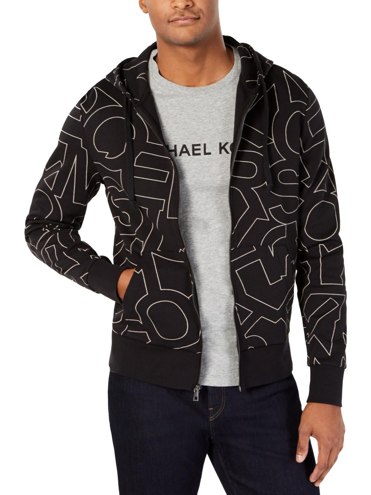michael kors black zip up hoodie