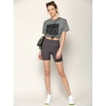 thumbnail image 5 of Made by Johnny Women's High Waisted Mid-Thigh Yoga Biker Shorts with Pockets XL STONE_GREY, 5 of 6