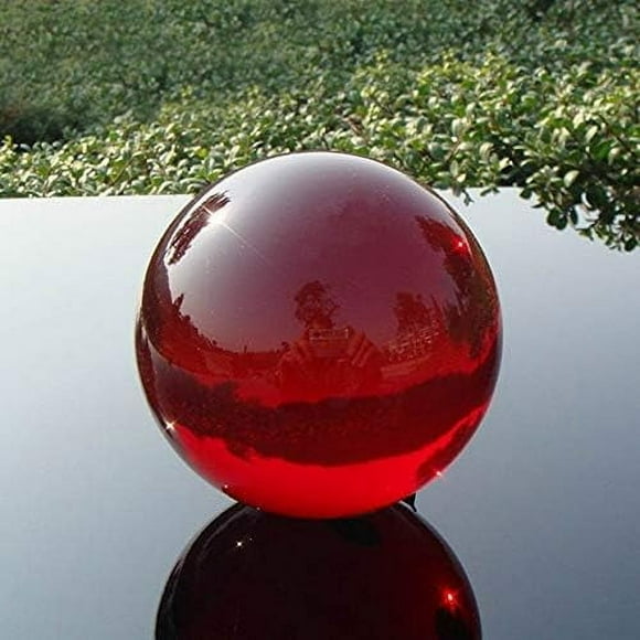 ZAMTAC 30mm Blue Rainbow Asian Rare Quartz Crystal Obsidian Ball Natural Feng Shui Magic Healing Crystals Balls Sphere Gemstone - (Color: Red)