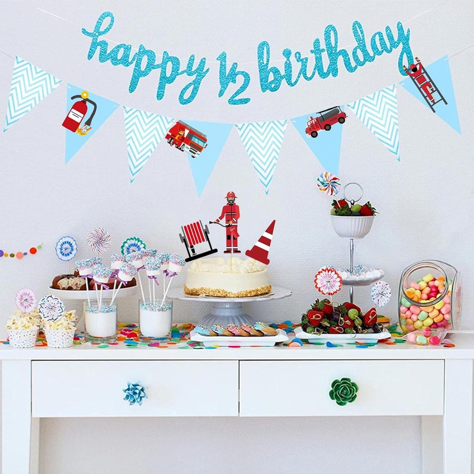 Décoration Anniversaire Pompier 3, Ballons Camion De Pompier, Ballon