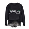 thumbnail image 2 of BLTIBY St Patricks Day Sweatshirt for Women Spring Fall Lucky Printed Long Sleeve Round Neck Fashion Causal Pullover Tops 2025 Black 2 XL, 2 of 4