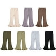 thumbnail image 6 of GYRATEDREAM Toddler Baby Girls Flare Leggings Kids High Waist Stretchy Bell Bottoms Leggings Boot Cut Yoga Pants Athletic Leggings Dark Green for 12M-8T, 6 of 6