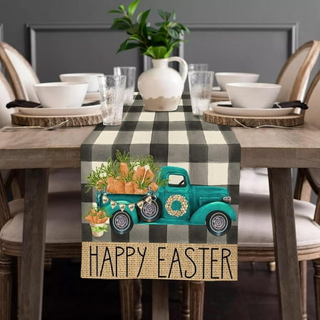 

Weerihhol New Easter Linen Table Flag Grid Car Radish Placemat Tablecloth Tablecloth Tea Flag Home Table Decoration Pretty Table Fuzzy Dresser Cover Letters for Party Decorations 6 Feet Winter Table